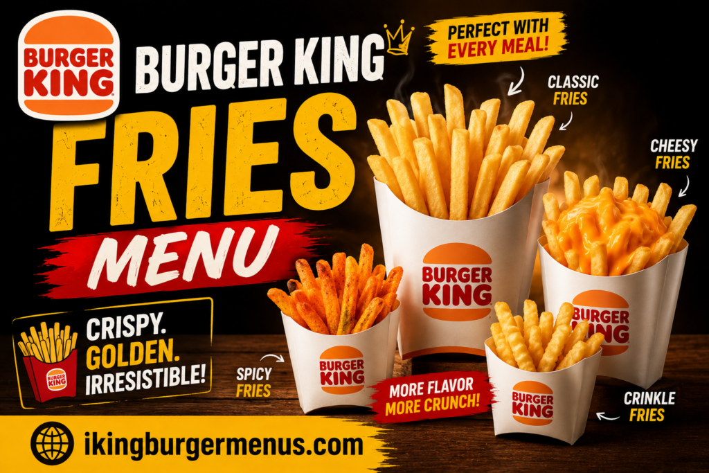 Burger King Fries Menu with Prices 2026